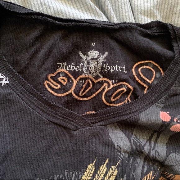 Vintage graphic ribbed long sleeve shirt - Picture 2 of 6